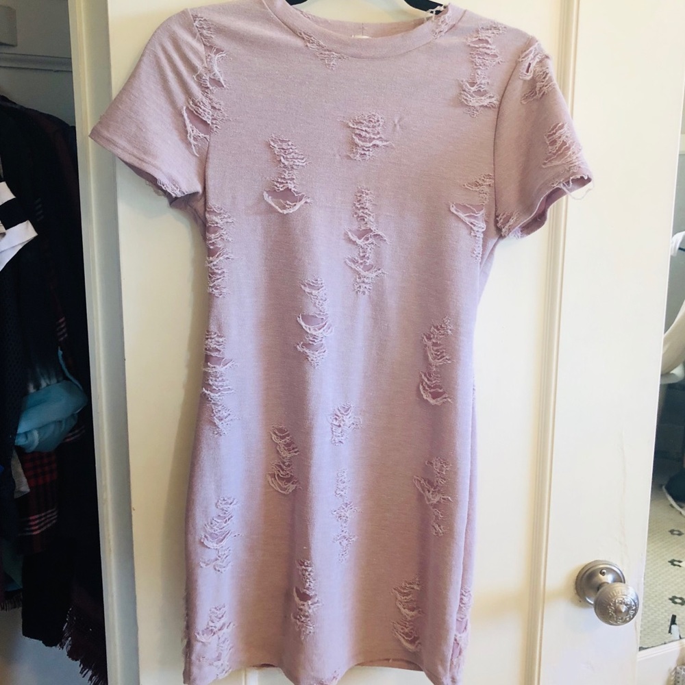 Distressed Tee Shirt Dress